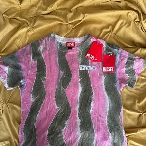 Diesel  Pink and army green Swirl T-Shirt